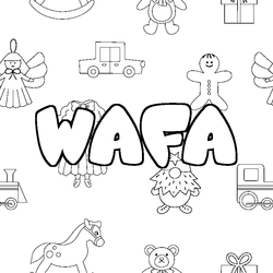 Coloraci&oacute;n del nombre WAFA - decorado juguetes