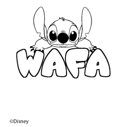 Coloraci&oacute;n del nombre WAFA - decorado Stitch
