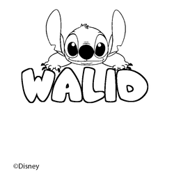 Coloraci&oacute;n del nombre WALID - decorado Stitch