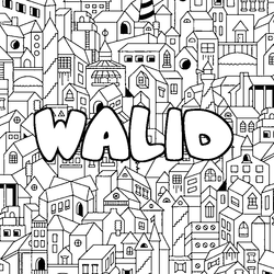 Coloraci&oacute;n del nombre WALID - decorado ciudad