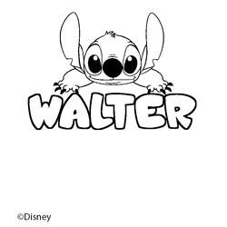 Coloraci&oacute;n del nombre WALTER - decorado Stitch