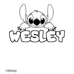 Coloraci&oacute;n del nombre WESLEY - decorado Stitch