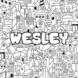 Coloraci&oacute;n del nombre WESLEY - decorado ciudad