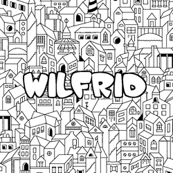 Coloraci&oacute;n del nombre WILFRID - decorado ciudad