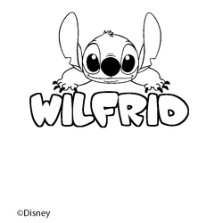 Coloraci&oacute;n del nombre WILFRID - decorado Stitch