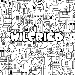 Coloraci&oacute;n del nombre WILFRIED - decorado ciudad