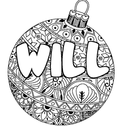 Coloraci&oacute;n del nombre WILL - decorado bola de Navidad