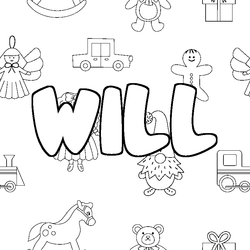 Coloraci&oacute;n del nombre WILL - decorado juguetes