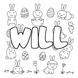 Coloraci&oacute;n del nombre WILL - decorado Pascua