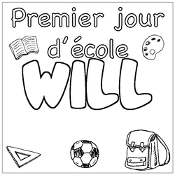Coloraci&oacute;n del nombre WILL - decorado primer d&iacute;a de escuela