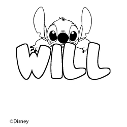 Coloraci&oacute;n del nombre WILL - decorado Stitch