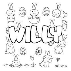 Coloraci&oacute;n del nombre WILLY - decorado Pascua