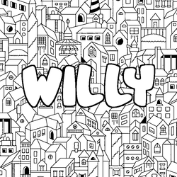 Coloraci&oacute;n del nombre WILLY - decorado ciudad