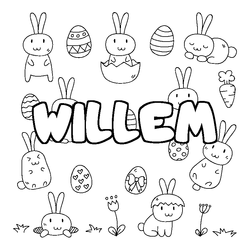 Coloraci&oacute;n del nombre WILLEM - decorado Pascua