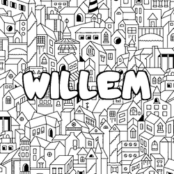 Coloraci&oacute;n del nombre WILLEM - decorado ciudad