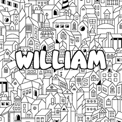 Coloraci&oacute;n del nombre WILLIAM - decorado ciudad