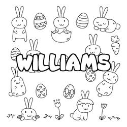 Coloraci&oacute;n del nombre WILLIAMS - decorado Pascua