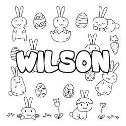 Coloraci&oacute;n del nombre WILSON - decorado Pascua