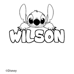 Coloraci&oacute;n del nombre WILSON - decorado Stitch