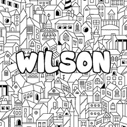Coloraci&oacute;n del nombre WILSON - decorado ciudad