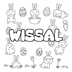 Coloraci&oacute;n del nombre WISSAL - decorado Pascua