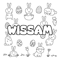 Coloraci&oacute;n del nombre WISSAM - decorado Pascua