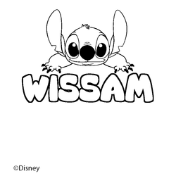Coloraci&oacute;n del nombre WISSAM - decorado Stitch