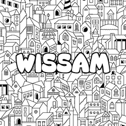 Coloraci&oacute;n del nombre WISSAM - decorado ciudad