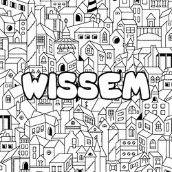 Coloraci&oacute;n del nombre WISSEM - decorado ciudad