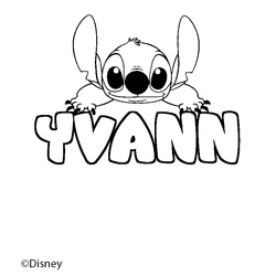 Coloraci&oacute;n del nombre YVANN - decorado Stitch