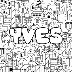 Coloraci&oacute;n del nombre YVES - decorado ciudad