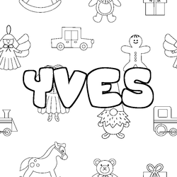 Coloraci&oacute;n del nombre YVES - decorado juguetes