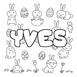 Coloraci&oacute;n del nombre YVES - decorado Pascua