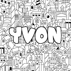 Coloraci&oacute;n del nombre YVON - decorado ciudad