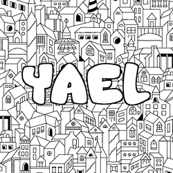 Coloraci&oacute;n del nombre YAEL - decorado ciudad