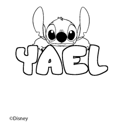 Coloraci&oacute;n del nombre YAEL - decorado Stitch