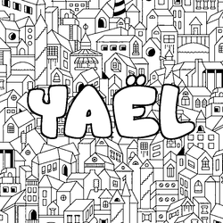 Coloraci&oacute;n del nombre YA&Euml;L - decorado ciudad