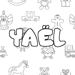 Coloraci&oacute;n del nombre YA&Euml;L - decorado juguetes