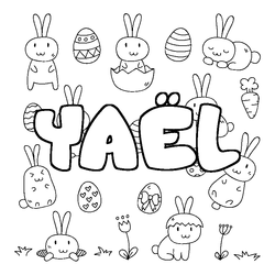 Coloraci&oacute;n del nombre YA&Euml;L - decorado Pascua