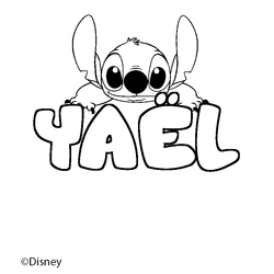 Coloraci&oacute;n del nombre YA&Euml;L - decorado Stitch