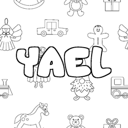 Coloraci&oacute;n del nombre YAEL - decorado juguetes