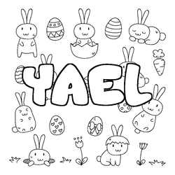 Coloraci&oacute;n del nombre YAEL - decorado Pascua