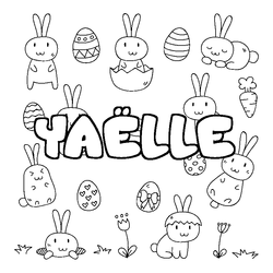 Coloraci&oacute;n del nombre YA&Euml;LLE - decorado Pascua