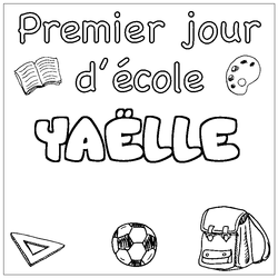 Coloraci&oacute;n del nombre YA&Euml;LLE - decorado primer d&iacute;a de escuela