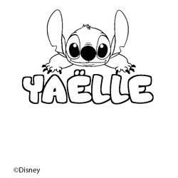 Coloraci&oacute;n del nombre YA&Euml;LLE - decorado Stitch