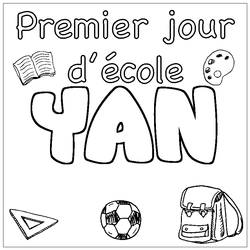 Coloraci&oacute;n del nombre YAN - decorado primer d&iacute;a de escuela
