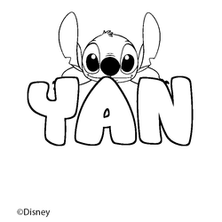 Coloraci&oacute;n del nombre YAN - decorado Stitch