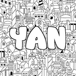 Coloraci&oacute;n del nombre YAN - decorado ciudad