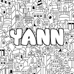 Coloraci&oacute;n del nombre YANN - decorado ciudad