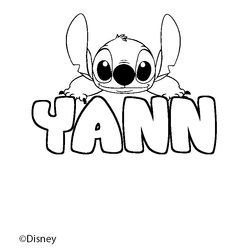 Coloraci&oacute;n del nombre YANN - decorado Stitch